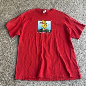 Y2K Tennessee River Shirt Mens XL Red Don't Eat Soap Duck Tee T-Shirt Funny